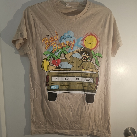 Bad Bunny Graphic Beige T-Shirt - Picture 1 of 4